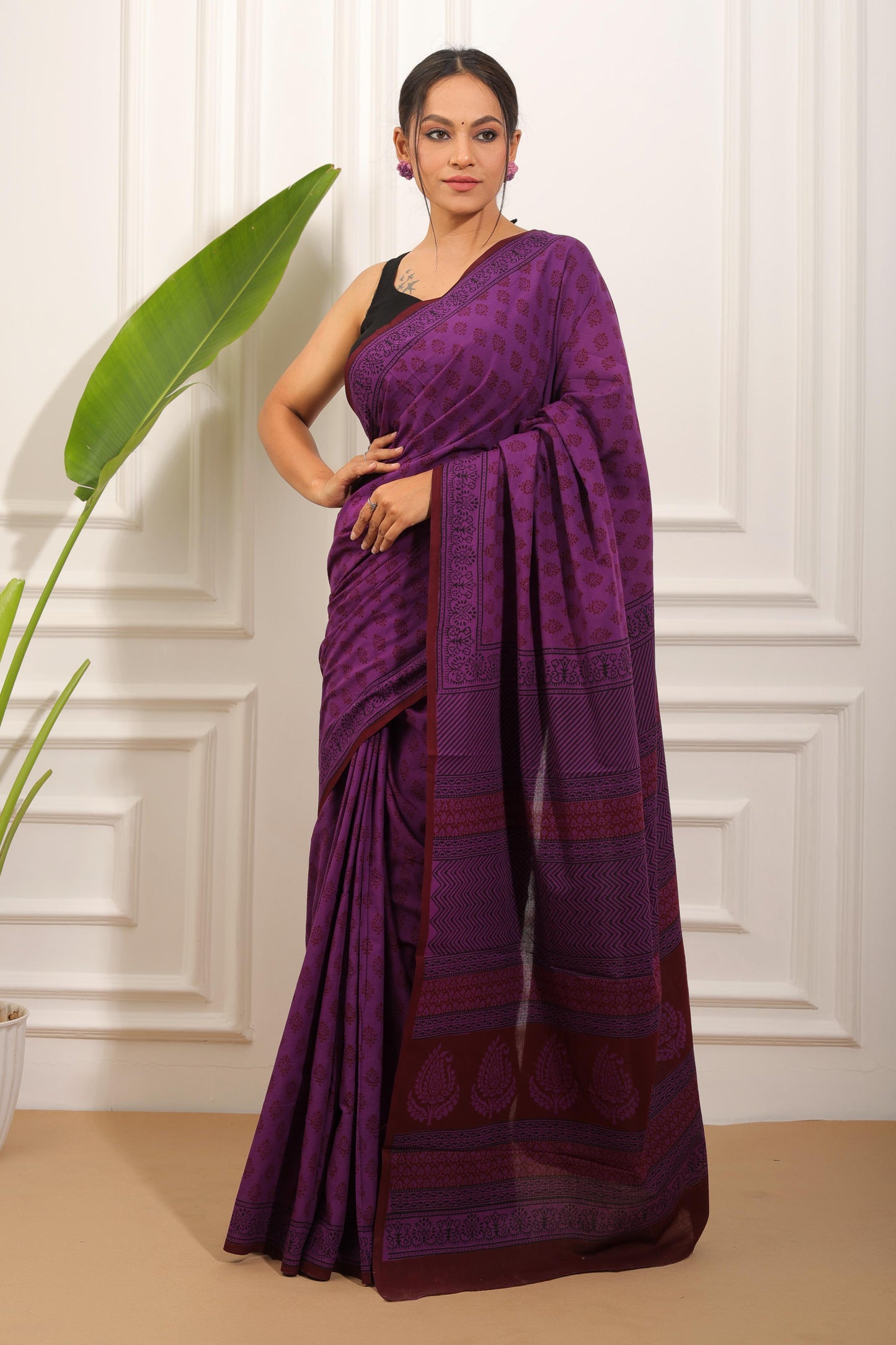 Bagh Print Pure Cotton Saree