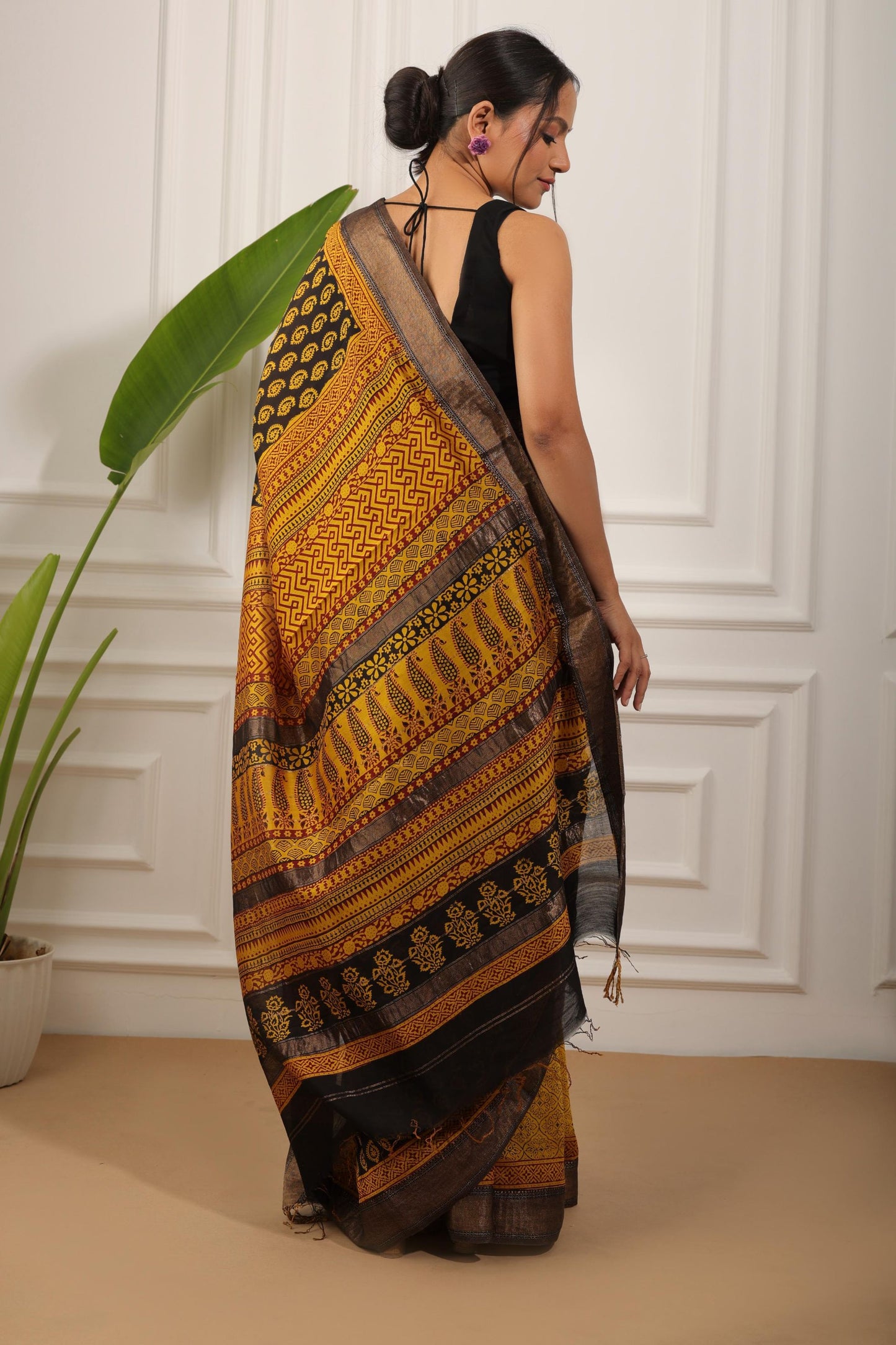 Bagh Print Maheshwari Silk Saree