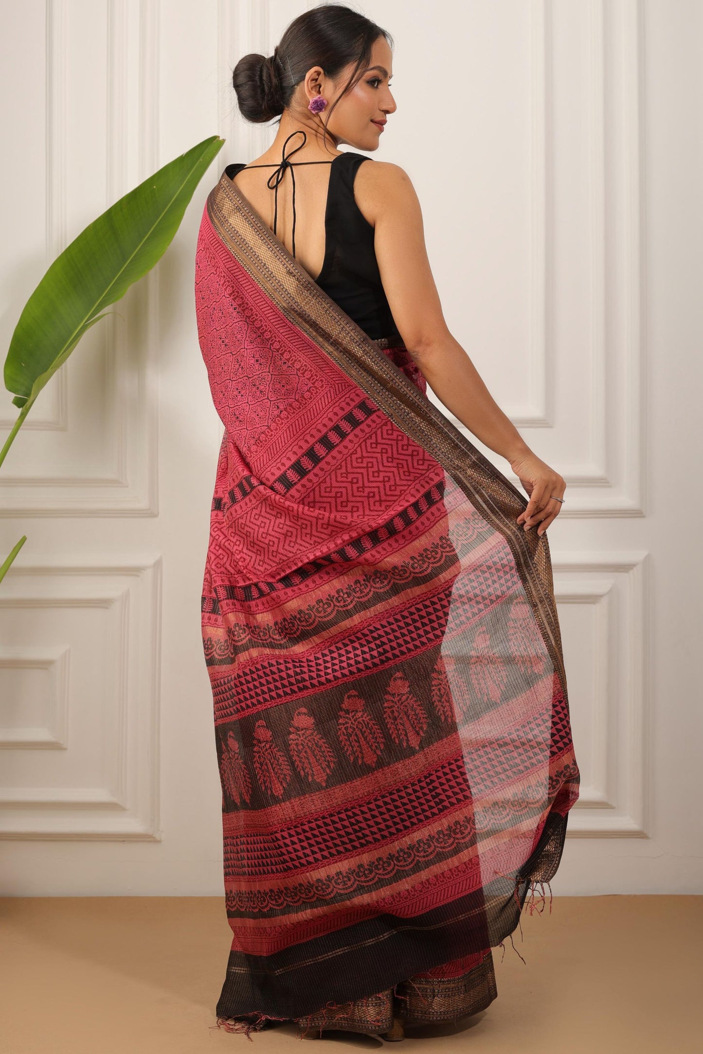 Bagh Print Maheshwari Silk Saree