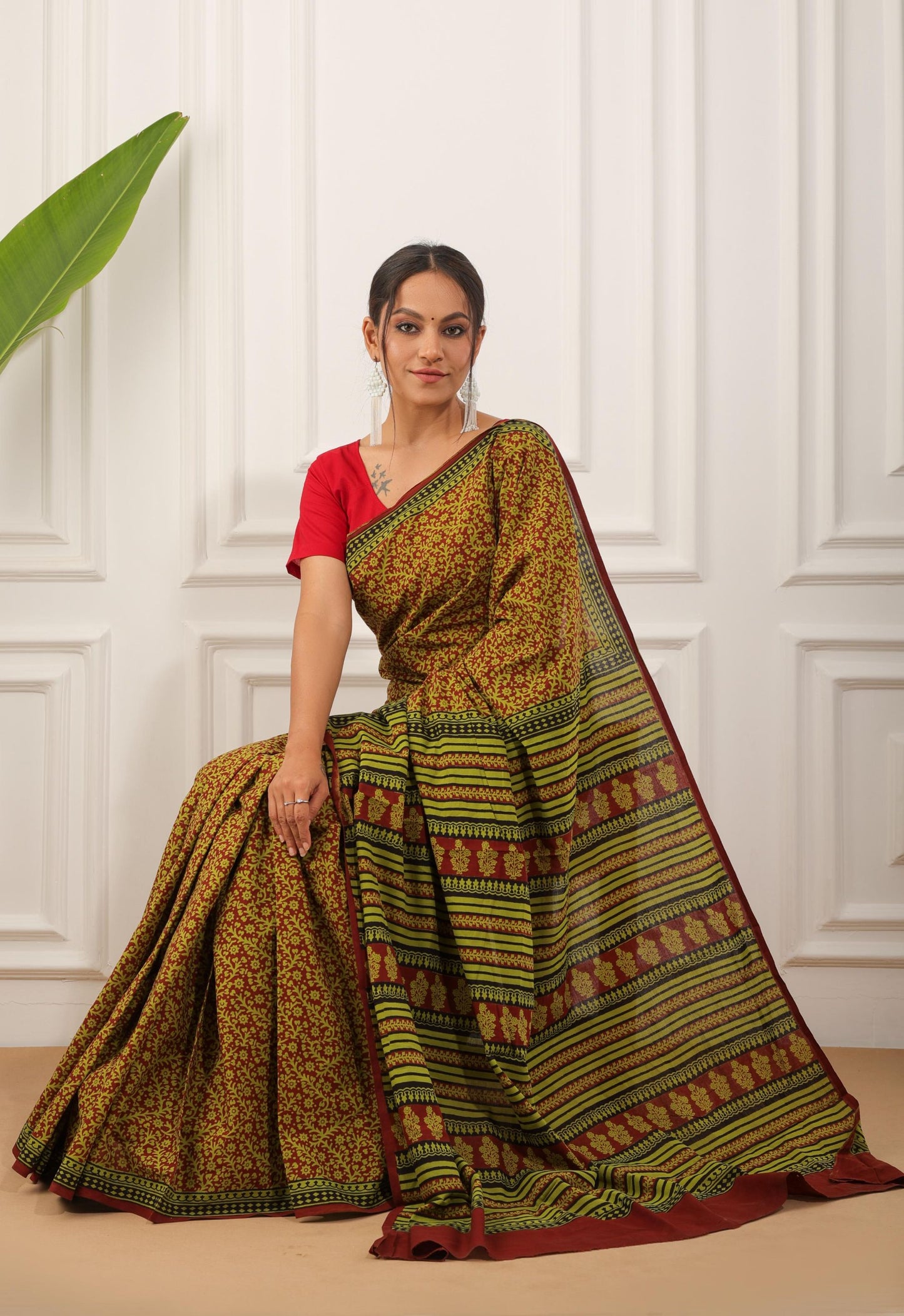Bagh Print Pure Cotton Saree