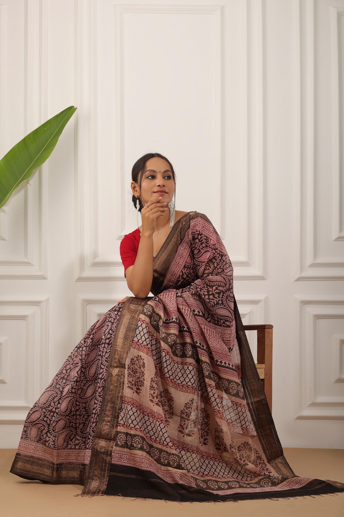 Bagh Print Maheshwari Silk Saree