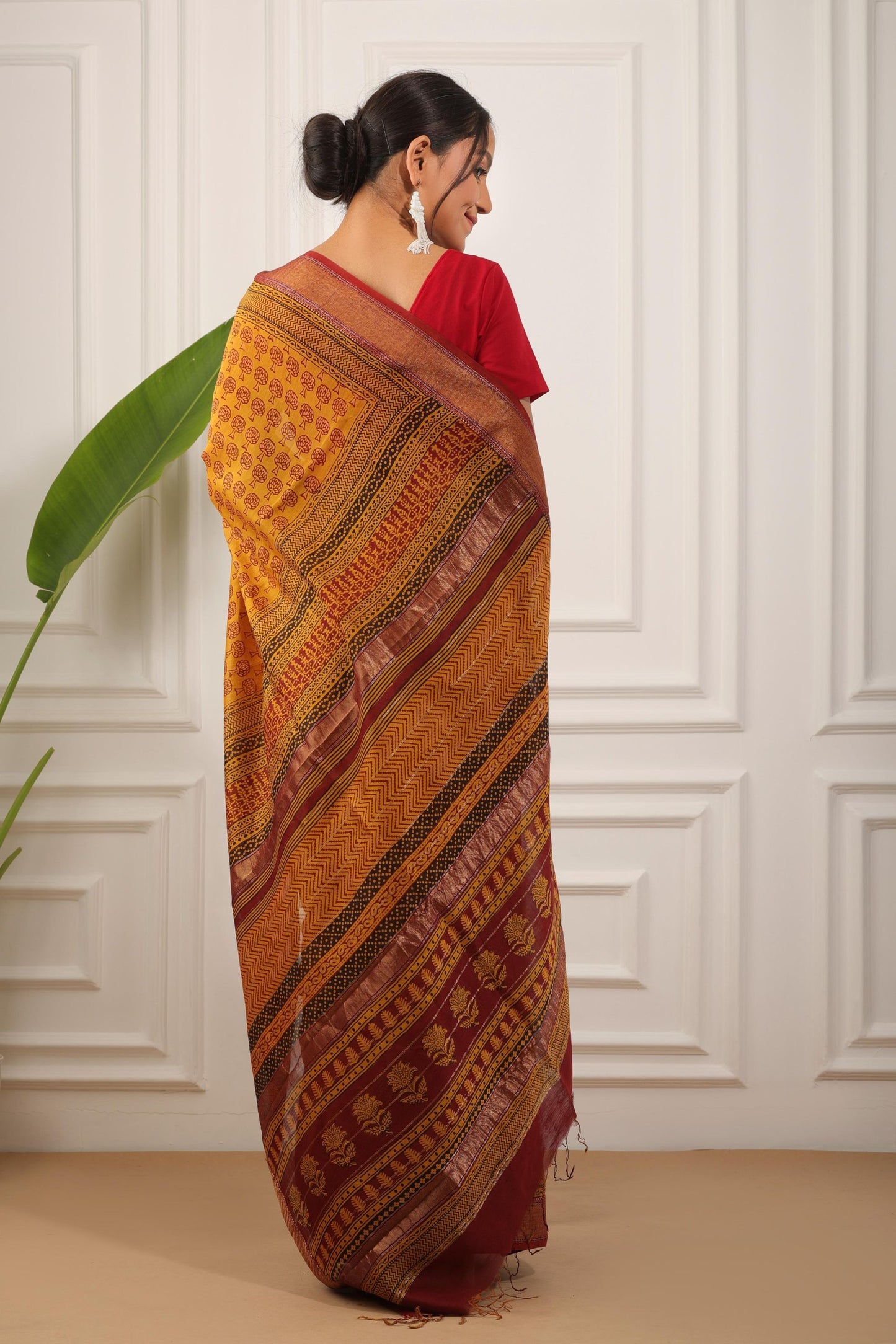 Bagh Print Maheshwari Silk Saree