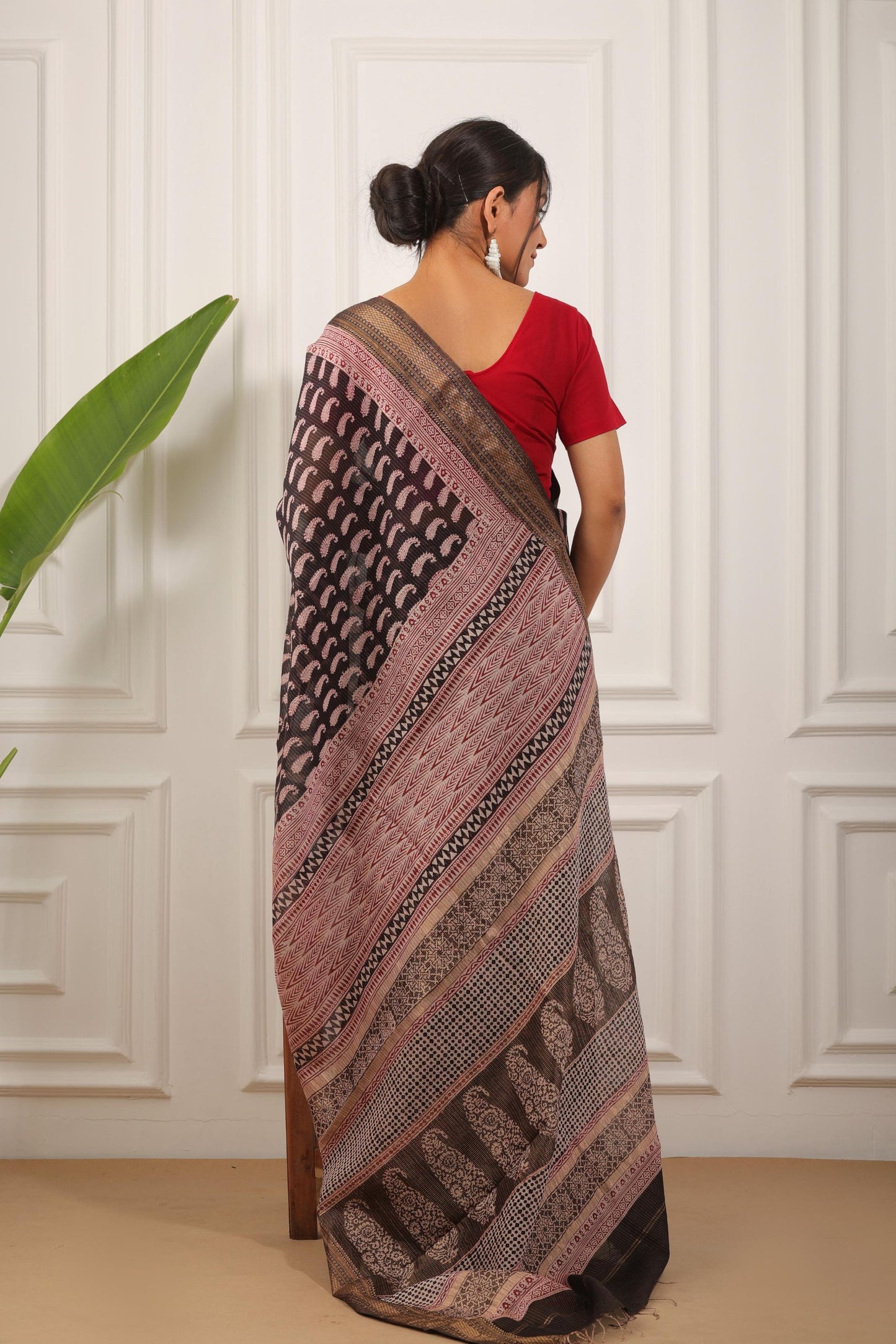 Bagh Print Maheshwari Silk Saree