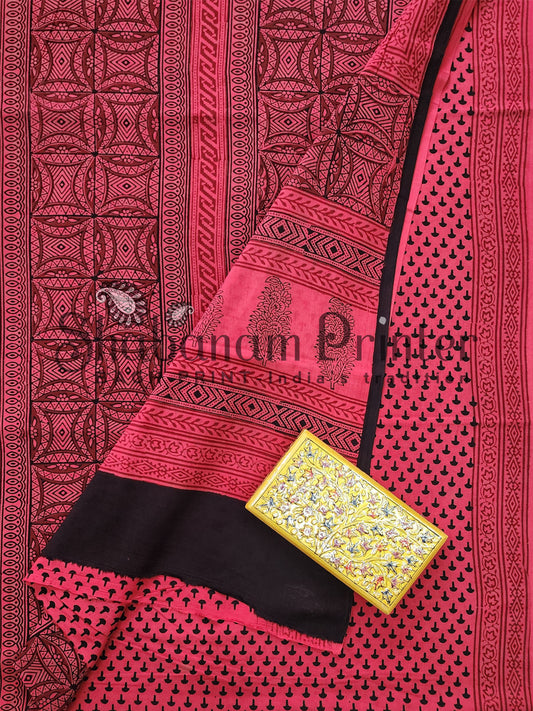 Bagh Print 3 Pcs Suit set- Unstitched Dress Material