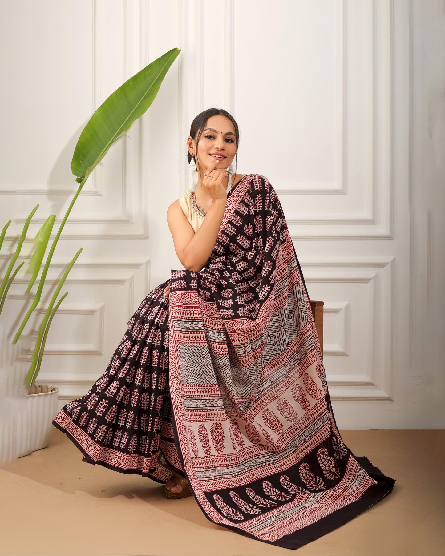 Bagh Print Pure Cotton Saree
