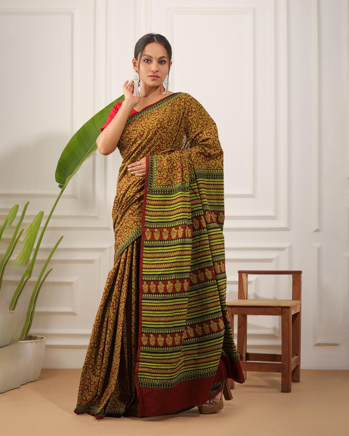 Bagh Print Pure Cotton Saree