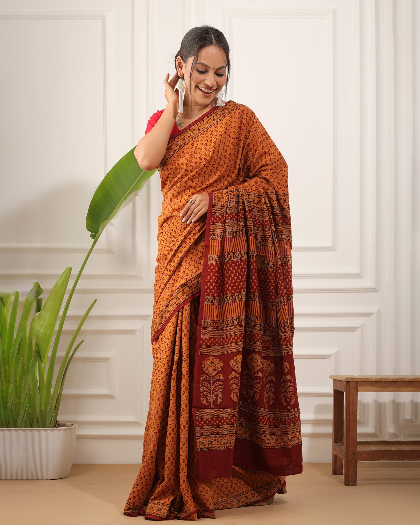 Bagh Print Pure Cotton Saree