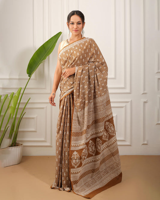 Bagh Print Pure Cotton Saree