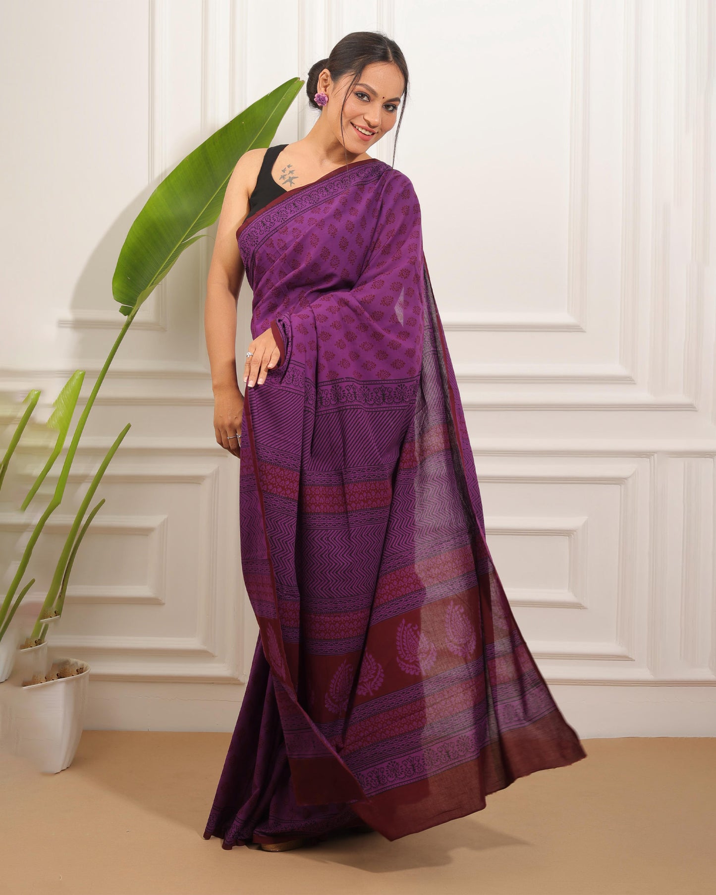 Bagh Print Pure Cotton Saree